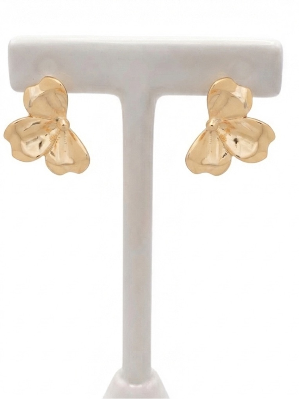 LC Lauren Conrad Half Flower Gold Tone Stud Earrings (NWT)